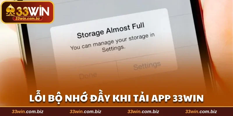 Lỗi bộ nhớ đầy dẫn đến không thể cài đặt ứng dụng