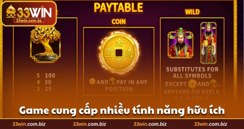 Tựa game cung cấp nhiều tính năng hữu ích hỗ trợ người chơi